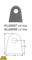 Chassis Tab, Flat, 3/8" Mounting Hole, 1/4" Thick, 4pk