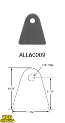 Chassis Tab, Flat, 1/4" Mounting Hole, 1/8" Thick, 4pk