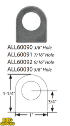 Brake Line Tab, Weld-On, Steel, 4pk